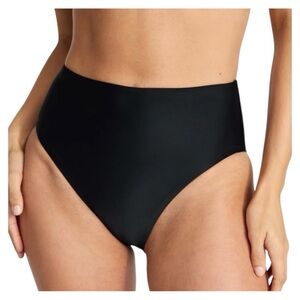Time and Tru Women's High Rise Black Swim Bikini Bottom Size S (4-6)